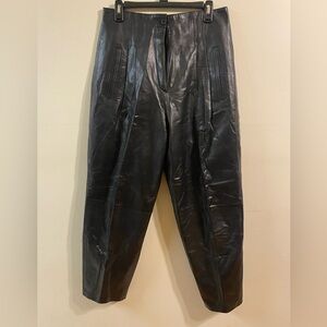 Vintage VTG‎ 1990s Toffs Womens Leather Pants Wide Leg Size 14 30" Inseam